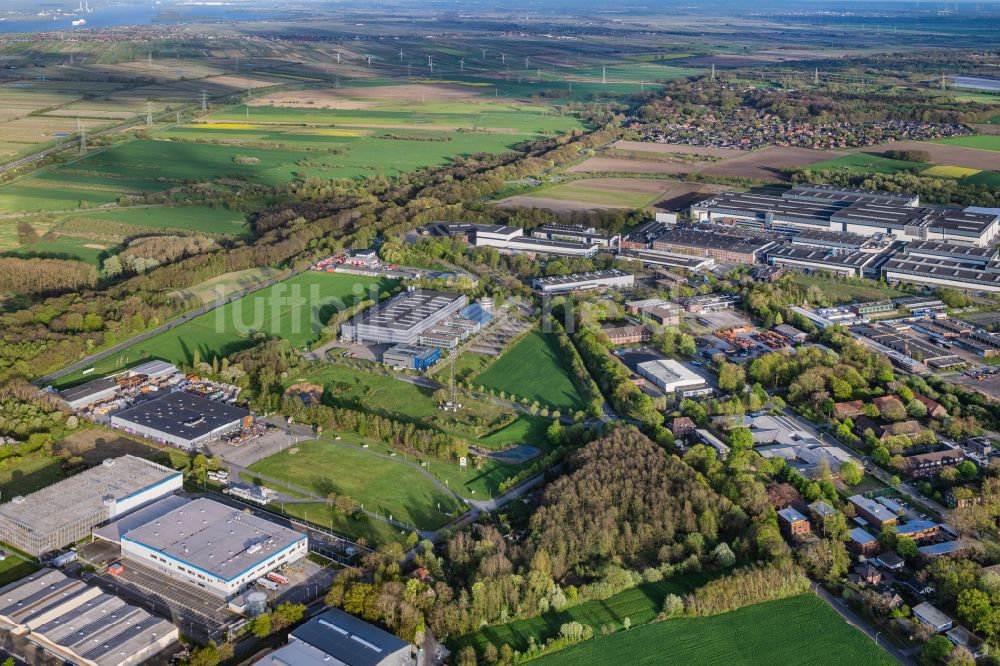 Stade von oben - Firmengelände der CFK Nord im Ortsteil Ottenbeck in Stade im Bundesland Niedersachsen, Deutschland