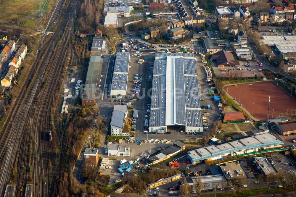 Gelsenkirchen von oben - Firmengelände der DB Deutsche Bahn in Gelsenkirchen im Bundesland Nordrhein-Westfalen