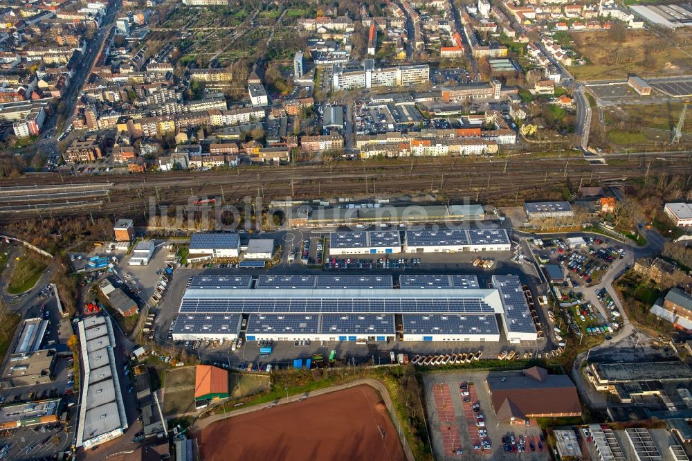 Luftaufnahme Gelsenkirchen - Firmengelände der DB Deutsche Bahn in Gelsenkirchen im Bundesland Nordrhein-Westfalen