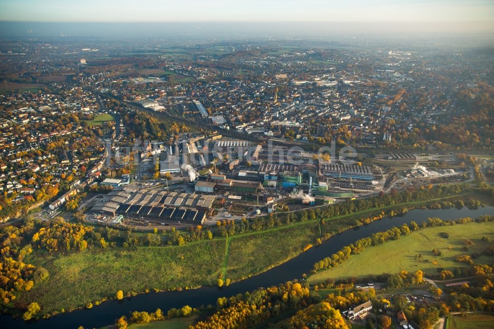 Witten von oben - Firmengelände der Deutschen Edelstahlwerke GmbH in Witten im Bundesland Nordrhein-Westfalen