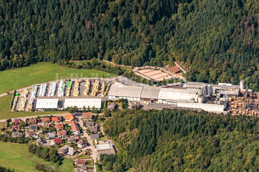 Wagensteig von oben - Firmengelände der Dold Holzwerke GmbH in Wagensteig im Bundesland Baden-Württemberg, Deutschland