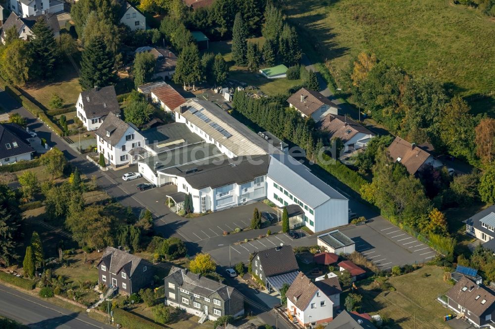 Burbach von oben - Firmengelände der EbV Elektronikbau- und Vertriebs-GmbH in Burbach im Bundesland Nordrhein-Westfalen, Deutschland