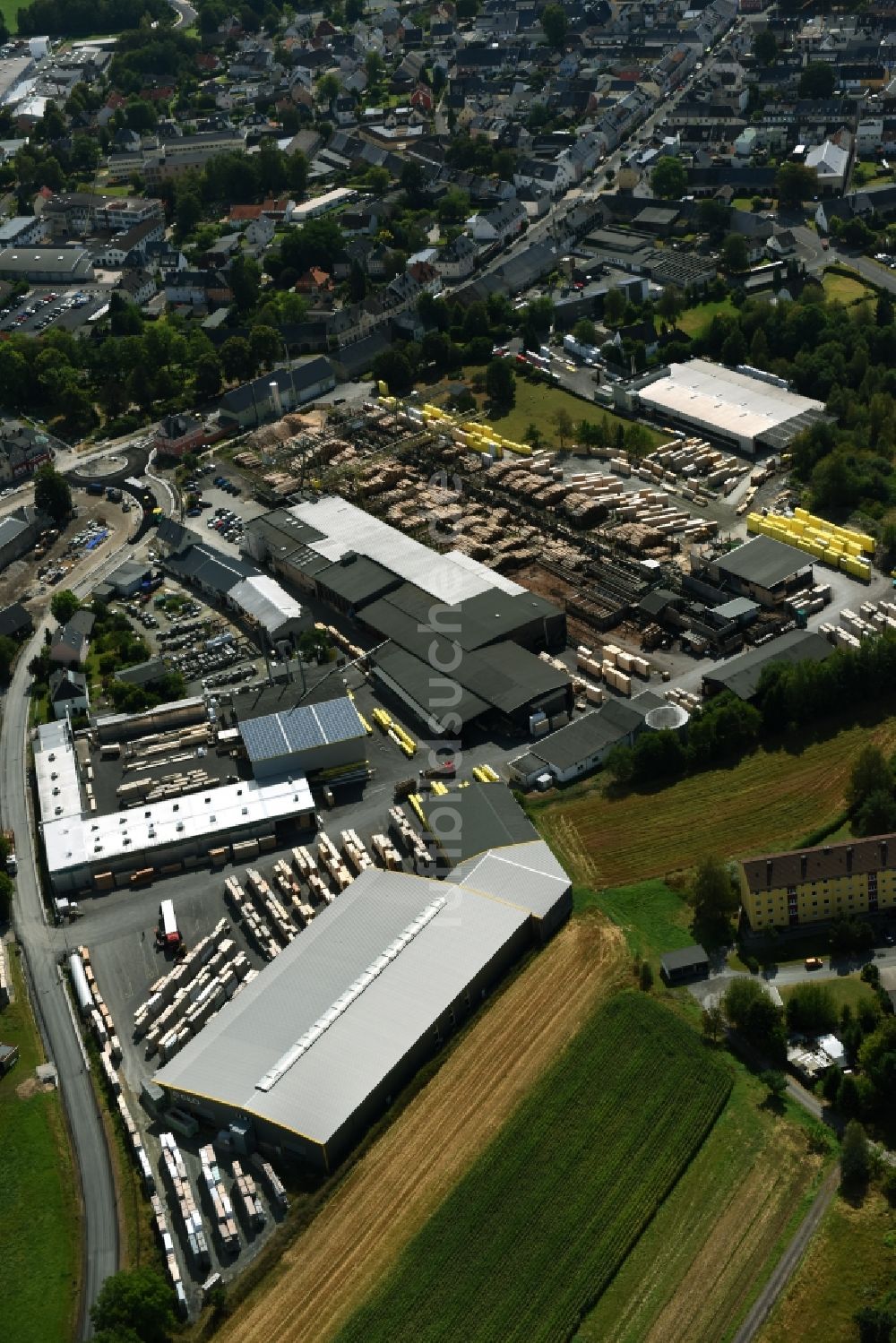 Weißenstadt von oben - Firmengelände der GELO Holzwerke GmbH in Weißenstadt im Bundesland Bayern