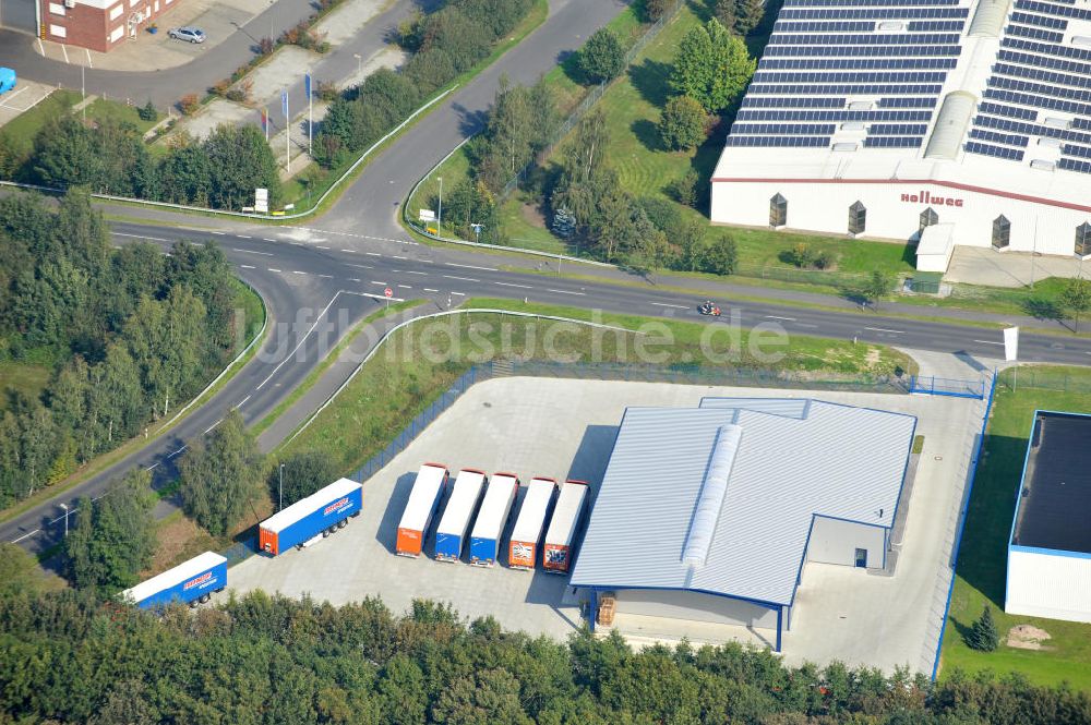 Papenburg / Niedersachsen aus der Vogelperspektive: Firmengelände der Hermann Bunte GmbH & Co. KG im Gewerbegebiet an der Bahnhofstraße in Papenburg / Niedersachsen