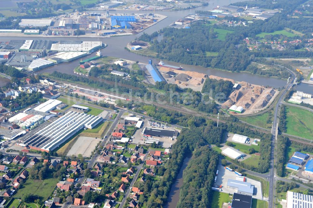 Luftbild Papenburg / Niedersachsen - Firmengelände der Hermann Bunte GmbH & Co. KG im Gewerbegebiet an der Bahnhofstraße in Papenburg / Niedersachsen