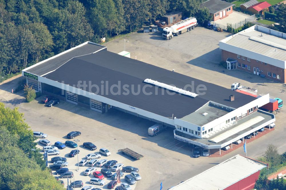 Luftbild Papenburg / Niedersachsen - Firmengelände der Hermann Bunte GmbH & Co. KG im Gewerbegebiet an der Bahnhofstraße in Papenburg / Niedersachsen