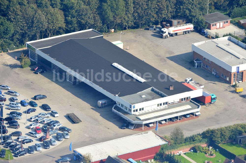 Luftaufnahme Papenburg / Niedersachsen - Firmengelände der Hermann Bunte GmbH & Co. KG im Gewerbegebiet an der Bahnhofstraße in Papenburg / Niedersachsen