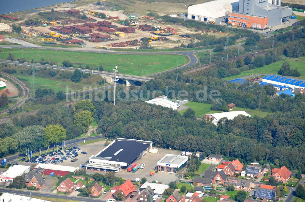 Luftbild Papenburg / Niedersachsen - Firmengelände der Hermann Bunte GmbH & Co. KG im Gewerbegebiet an der Bahnhofstraße in Papenburg / Niedersachsen