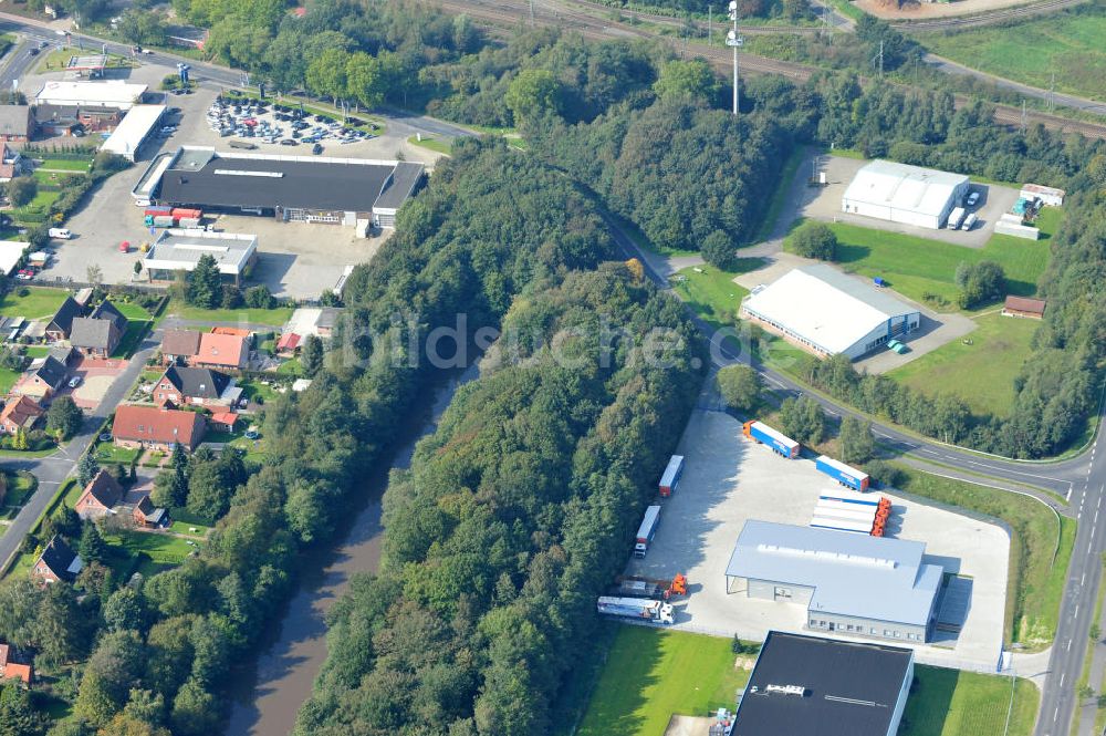 Luftbild Papenburg / Niedersachsen - Firmengelände der Hermann Bunte GmbH & Co. KG im Gewerbegebiet an der Bahnhofstraße in Papenburg / Niedersachsen