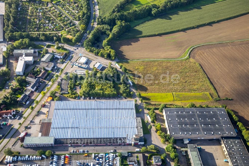 Luftbild Bochum - Firmengelände der HKL BAUMASCHINEN GmbH und der PSS Marketing GmbH an der Burgstraße in Bochum im Bundesland Nordrhein-Westfalen, Deutschland