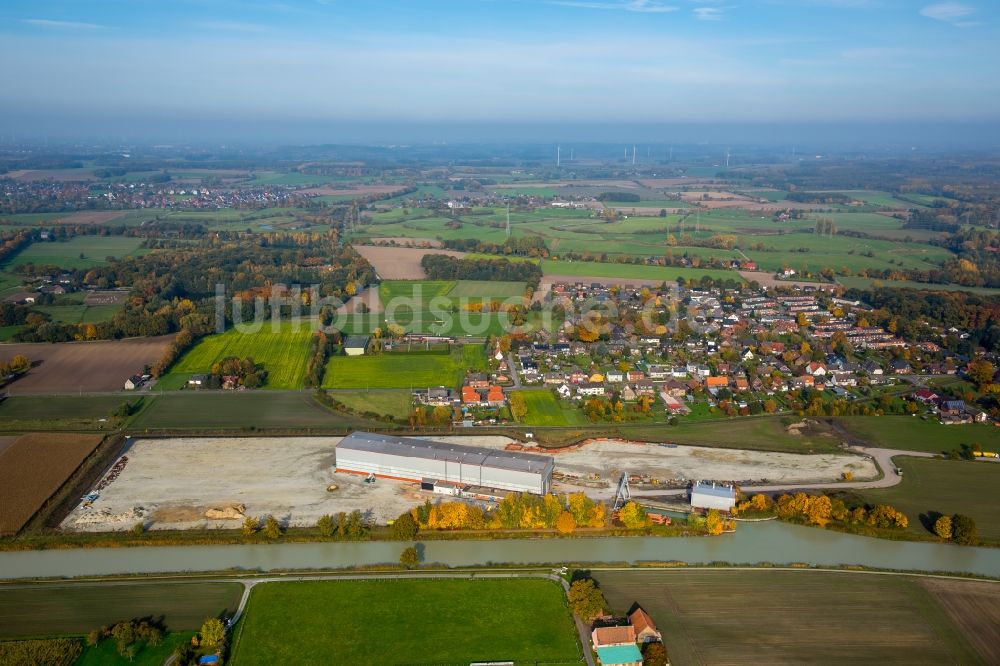 Luftaufnahme Hamm - Firmengelände der Hoffmeier Industrieanlagen GmbH & Co.KG. am nördlichen Ufer des Datteln-Hamm-Kanals in Hamm im Bundesland Nordrhein-Westfalen