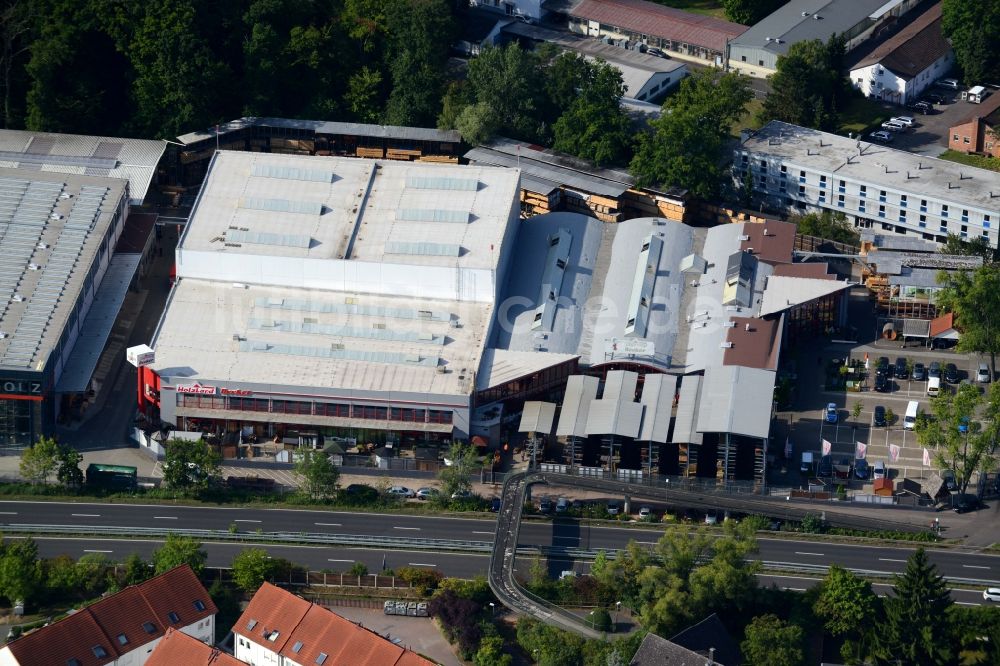 Luftaufnahme Obertshausen - Firmengelände des Holzfachmarktes Holzland Becker in Obertshausen im Bundesland Hessen