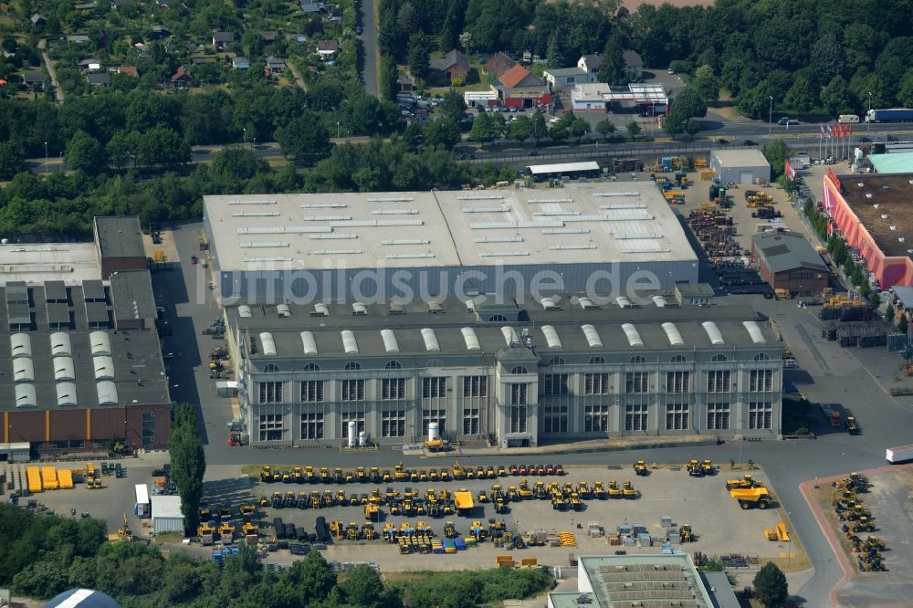 Hannover von oben - Firmengelände der Komatsu Hanomag GmbH im Ortsteil Linden-Süd in Hannover im Bundesland Niedersachsen