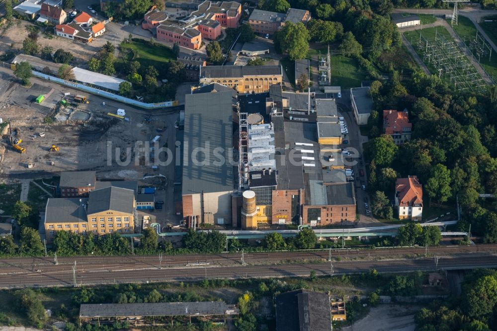 Leipzig aus der Vogelperspektive: Firmengelände der Leipziger Stadtwerke an der Bornaischen Straße in Leipzig im Bundesland Sachsen, Deutschland