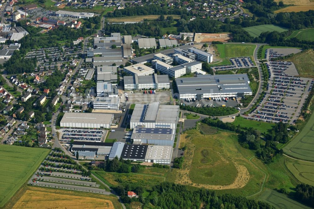Blomberg aus der Vogelperspektive: Firmengelände der PHOENIX CONTACT GmbH & Co. KG in Blomberg im Bundesland Nordrhein-Westfalen