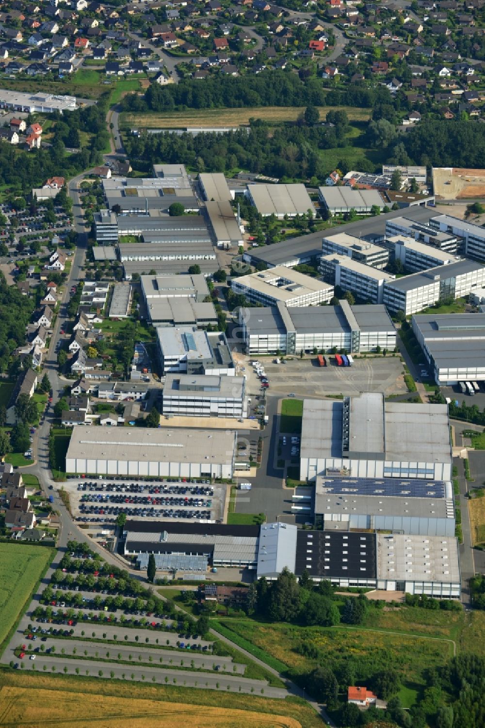 Blomberg von oben - Firmengelände der PHOENIX CONTACT GmbH & Co. KG in Blomberg im Bundesland Nordrhein-Westfalen