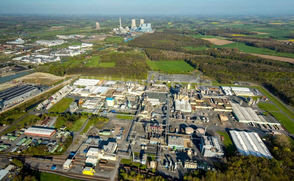 Hamm von oben - Firmengelände der Du Pont de Nemours (Deutschland) GmbH in Hamm im Bundesland Nordrhein-Westfalen