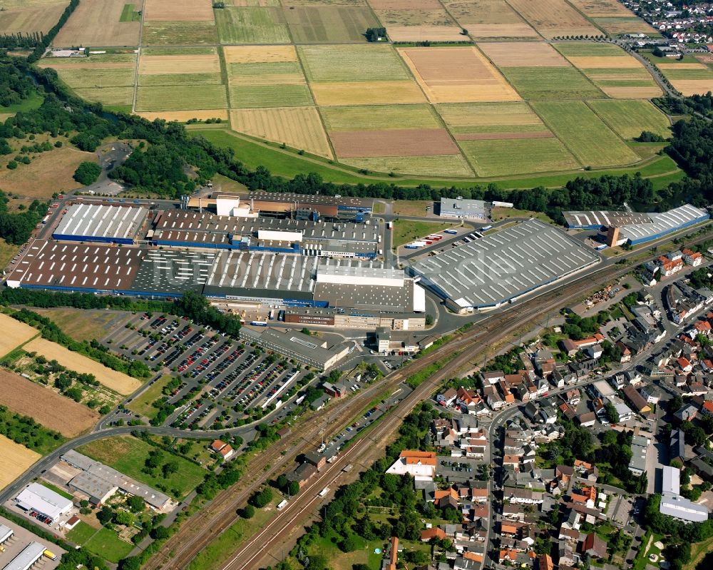 Luftaufnahme Lollar - Firmengelände der Robert Bosch Lollar Guss GmbH in Lollar im Bundesland Hessen, Deutschland