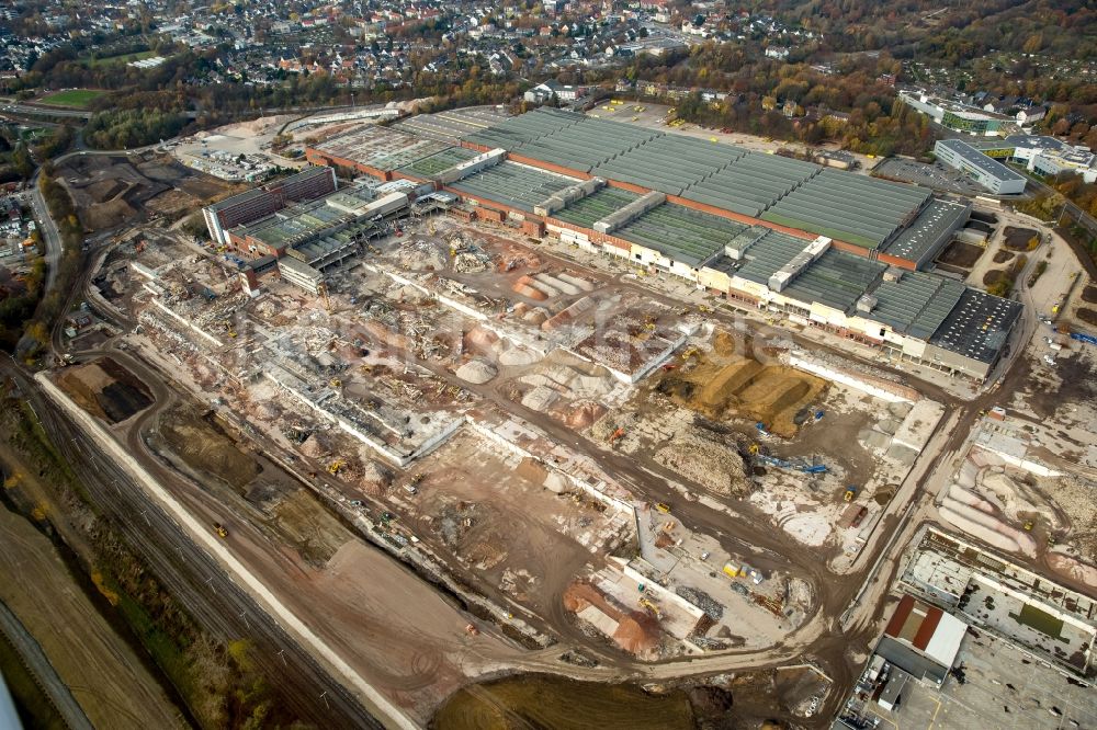 Bochum von oben - Firmengelände des stillgelegten und teilweise abgerissenen Adam Opel AG Werkes Bochum I in Bochum im Bundesland Nordrhein-Westfalen