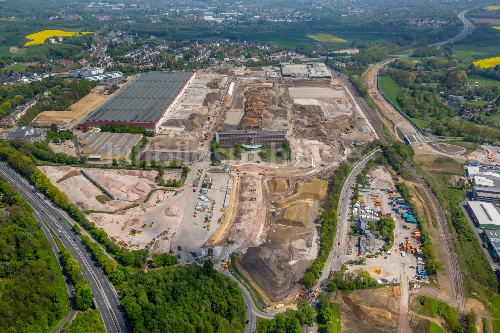 Bochum von oben - Firmengelände des stillgelegten und teilweise abgerissenen Adam Opel AG Werkes Bochum I in Bochum im Bundesland Nordrhein-Westfalen