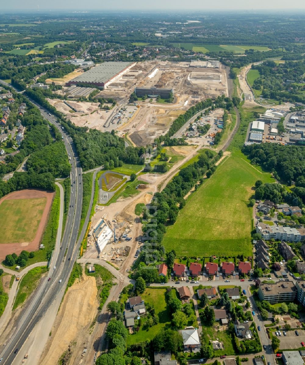 Bochum von oben - Firmengelände des stillgelegten und teilweise abgerissenen Adam Opel AG Werkes Bochum I in Bochum im Bundesland Nordrhein-Westfalen