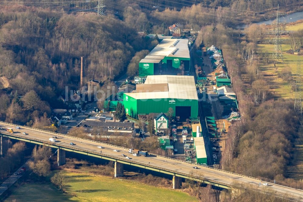 Luftbild Hattingen - Firmengelände der Wilhelm Bötzel GmbH & Co. KG an der Wittener Straße in Witten im Bundesland Nordrhein-Westfalen