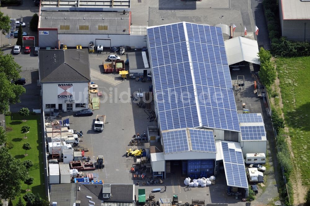 Köln aus der Vogelperspektive: Firmensitz der Werner Diener GmbH & Co. Industrieanstrich KG in Köln im Bundesland Nordrhein-Westfalen