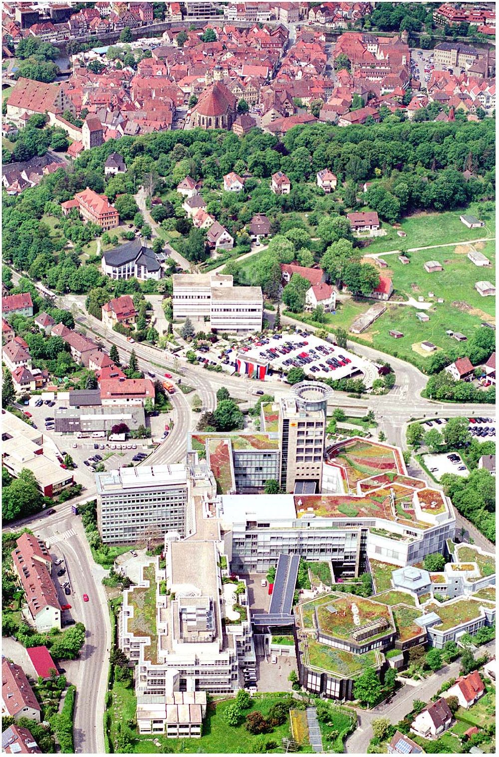 Schwäbisch Hall aus der Vogelperspektive: Firmenzentrale der Bausparkasse Schwäbisch Hall AG