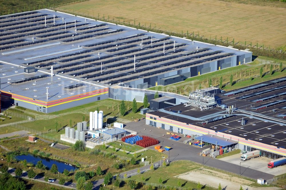 Frankfurt Oder von oben - First Solar Werk Frankfurt Oder im Bundesland Brandenburg