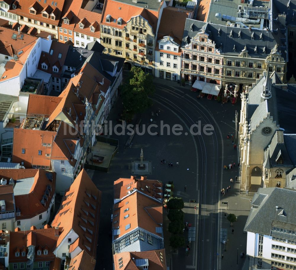 Luftbild Erfurt - Fischmarkt im Innenstadt- Zentrum in Erfurt im Bundesland Thüringen