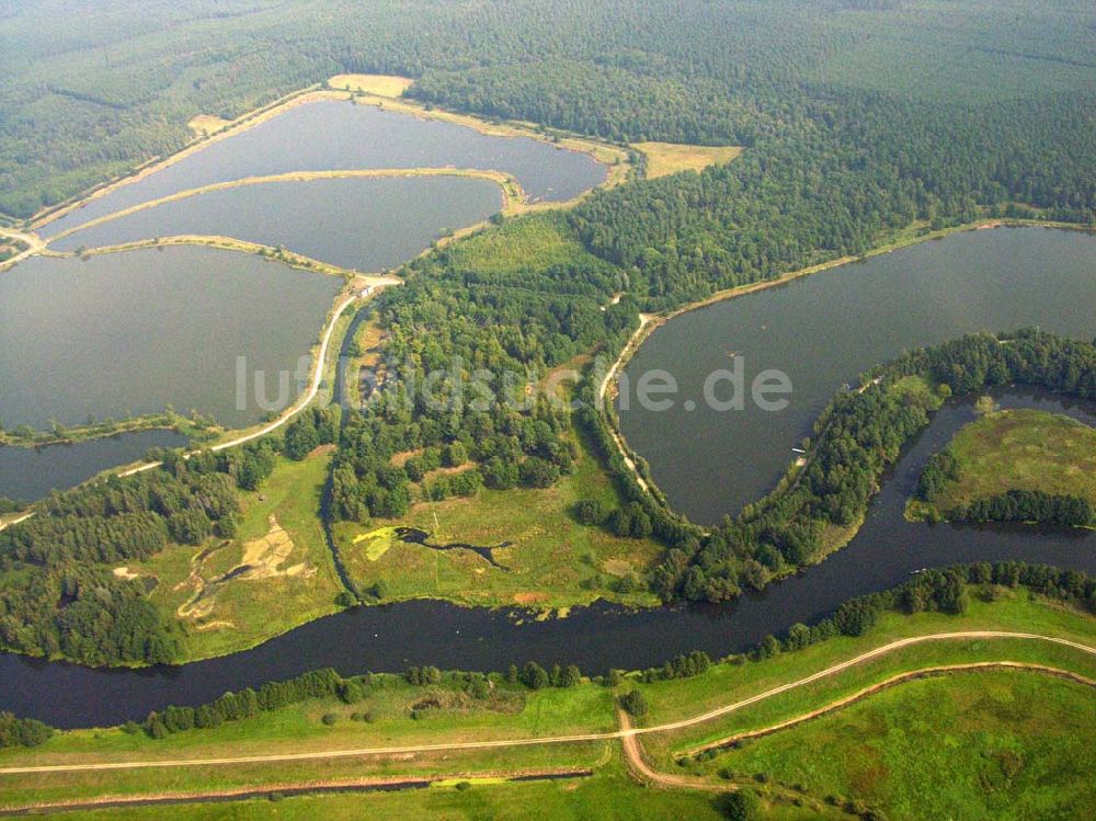 Lübben (Brandenburg) aus der Vogelperspektive: Fischteiche Lubolz bei Lübben