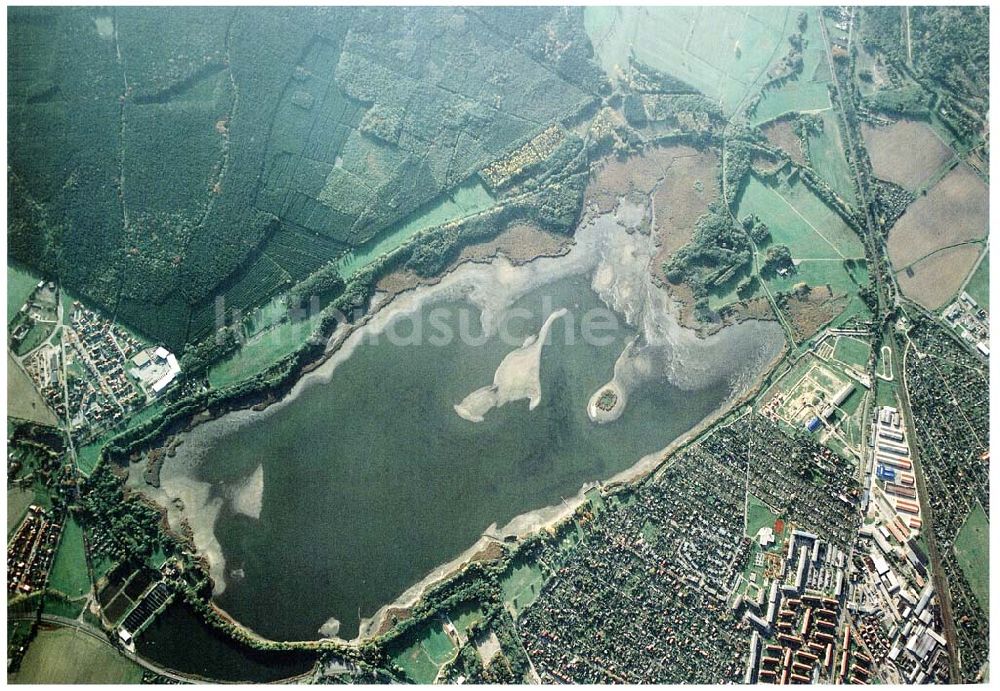 Luftbild Torgau / Sachsen - Fischzuchteichanlagen auf dem Großen Teich in Torgau / Sachsen (Ausschnitt mit 35mm Optik aus 9800 ft MSL).