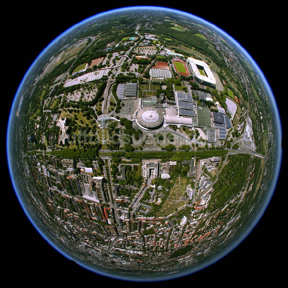 Luftaufnahme Dortmund - Fish Eye Blick vom Borusseum , dem Stadion Signal Iduna Park