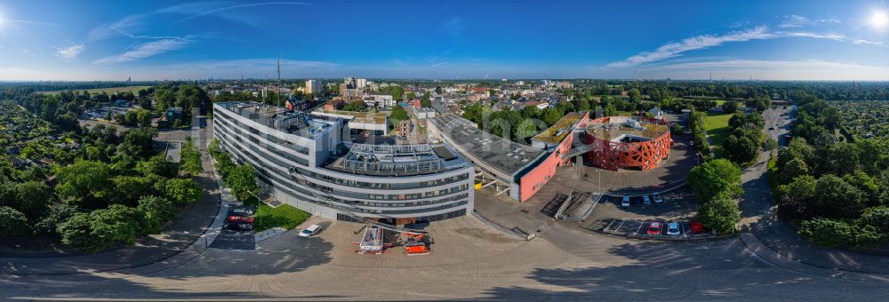 Köln von oben - Fish Eye- Perspektive Führungs- und Schulungszentrum der Kölner Feuerwehr in Köln im Bundesland Nordrhein-Westfalen, Deutschland