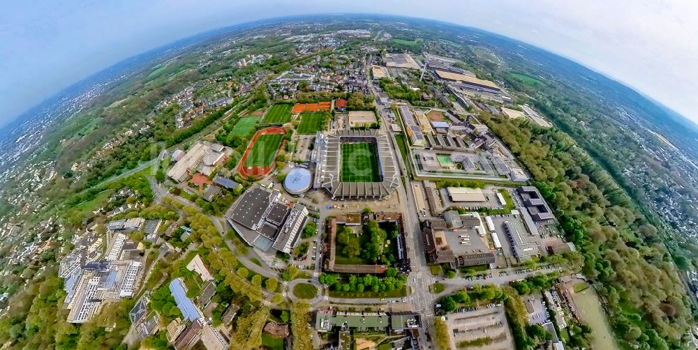 Bochum aus der Vogelperspektive: Fish Eye- Perspektive Fish Eye- Perspektive Fussballstadion Vonovia Ruhrstadion in Bochum im Bundesland Nordrhein-Westfalen, Deutschland