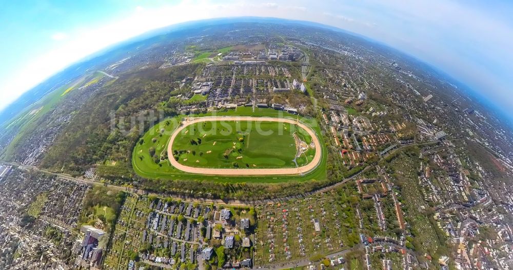 Luftbild Dortmund - Fish Eye- Perspektive Golfplatz GolfRange Dortmund in Dortmund im Bundesland Nordrhein-Westfalen, Deutschland