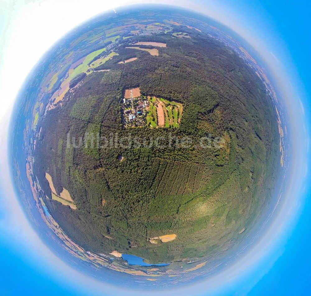 Luftbild Datteln - Fish Eye- Perspektive Hotelanlage Jammertal Resort in Datteln im Bundesland Nordrhein-Westfalen, Deutschland