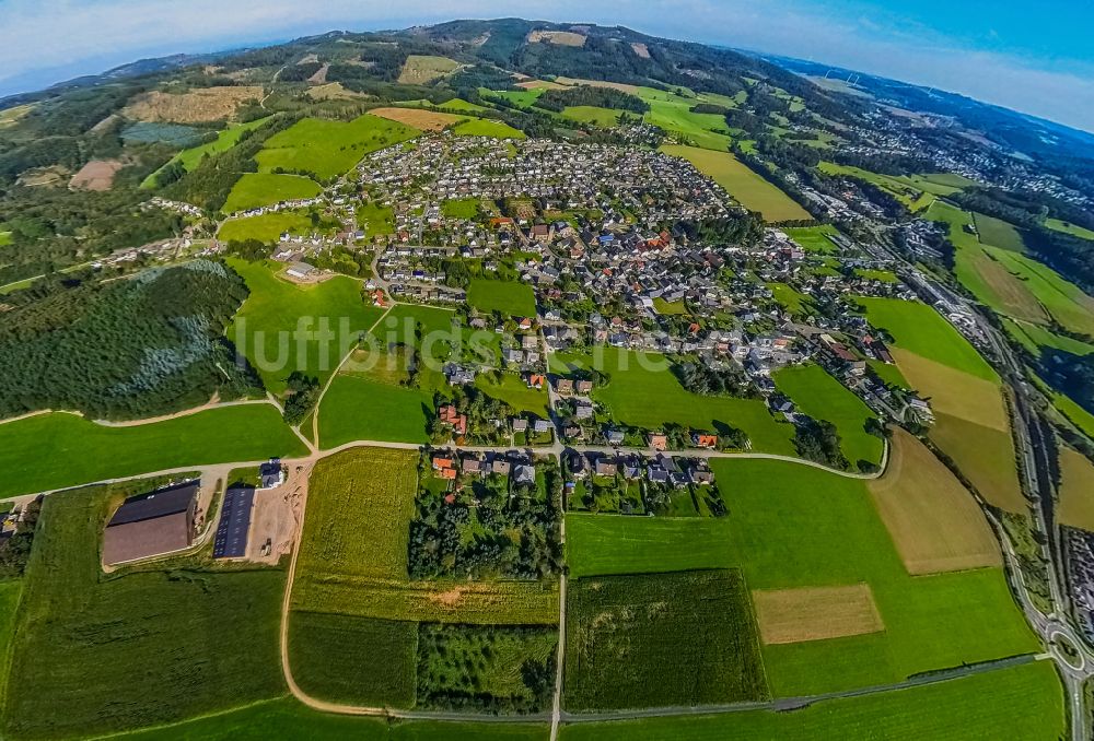 Luftaufnahme Garbeck - Fish Eye- Perspektive Ortsansicht in Garbeck im Bundesland Nordrhein-Westfalen, Deutschland