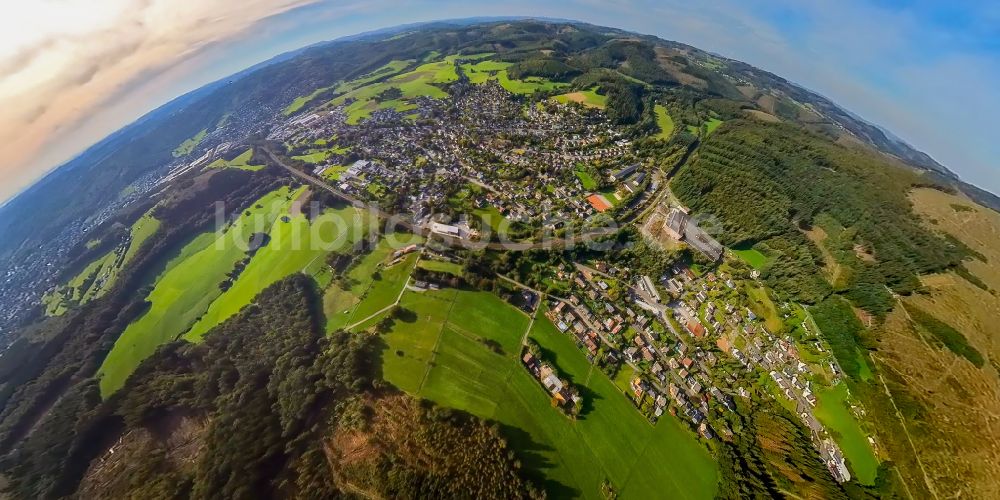 Littfeld von oben - Fish Eye- Perspektive Ortsansicht in Littfeld im Bundesland Nordrhein-Westfalen, Deutschland