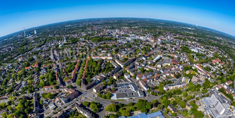 Luftaufnahme Herne - Fish Eye- Perspektive Stadtansicht im Stadtgebiet in Herne im Bundesland Nordrhein-Westfalen, Deutschland