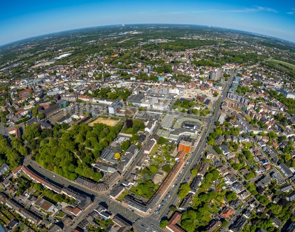 Luftbild Herne - Fish Eye- Perspektive Stadtansicht im Stadtgebiet in Herne im Bundesland Nordrhein-Westfalen, Deutschland