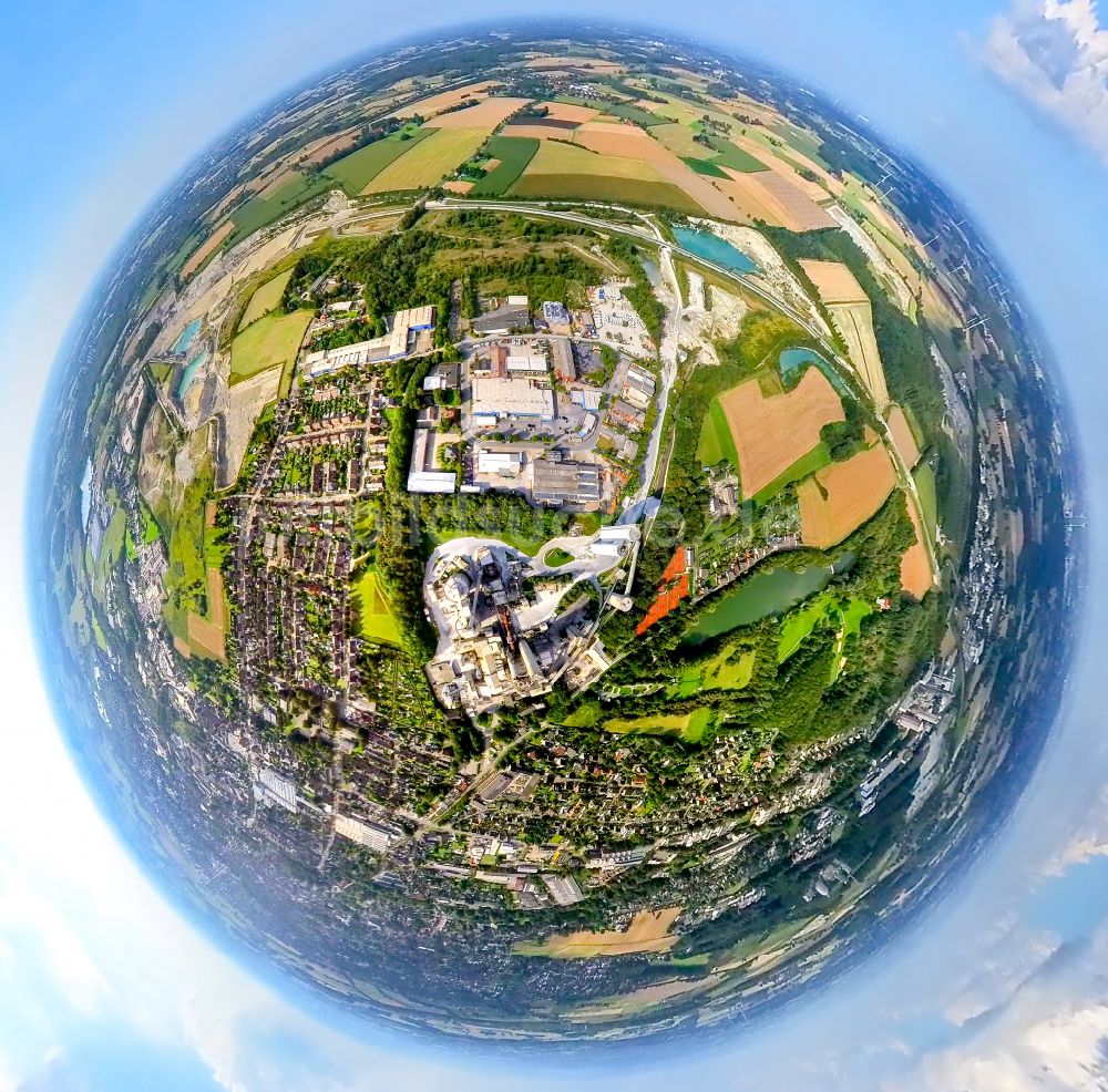 Beckum von oben - Fish Eye- Perspektive Stadtzentrum im Innenstadtbereich in Beckum im Bundesland Nordrhein-Westfalen, Deutschland