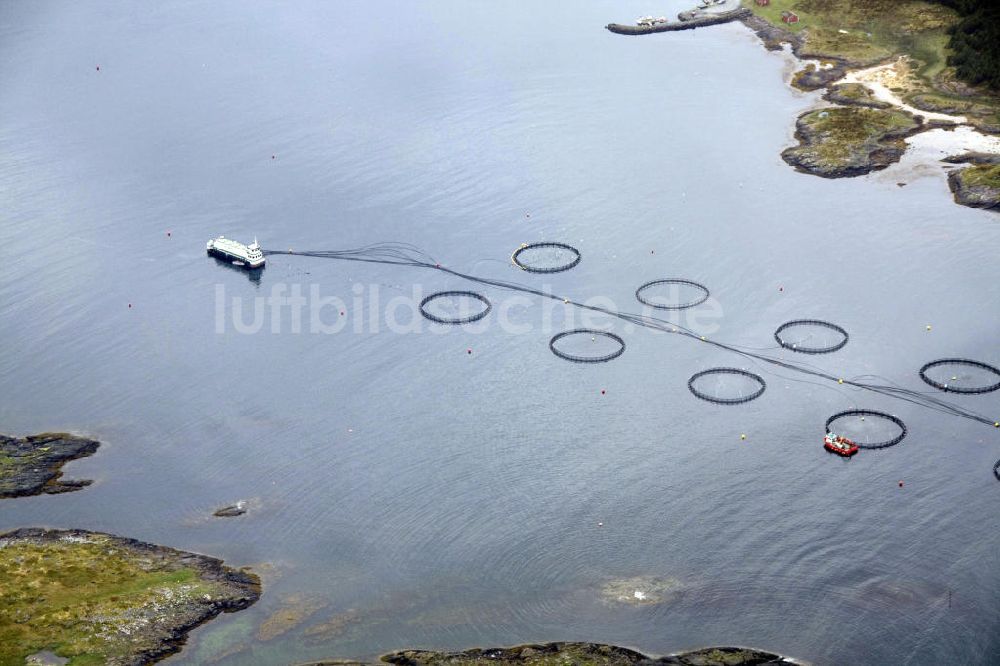 Luftbild Velfjorden - Fish farm / Fischzucht in Norwegen / Norway