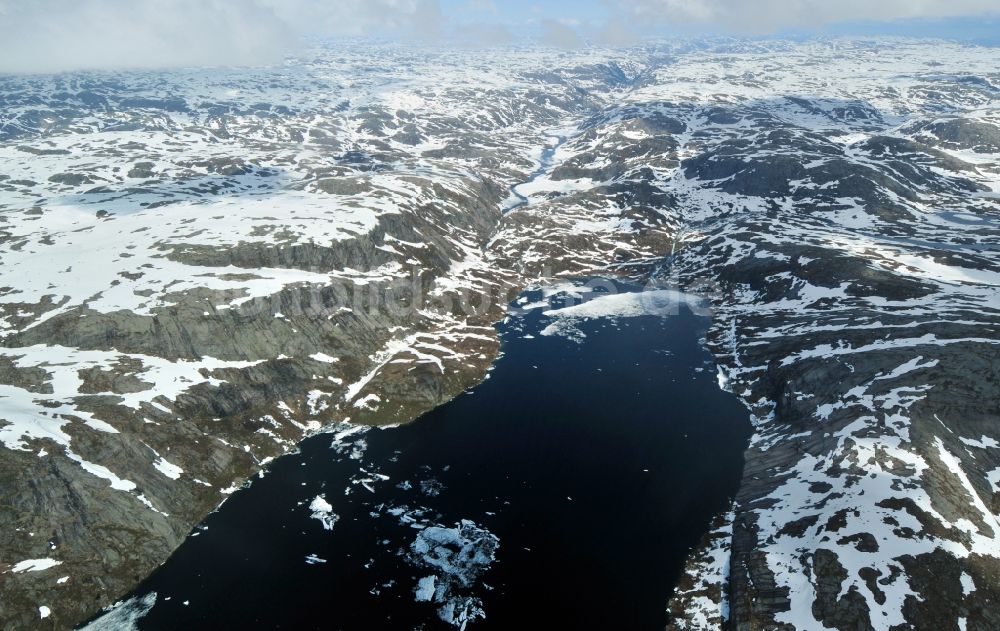 Luftaufnahme Forsand - Fjordenlandschaft des Nilsebuvatnet bei Forsand in der Provinz Rogaland in Norwegen