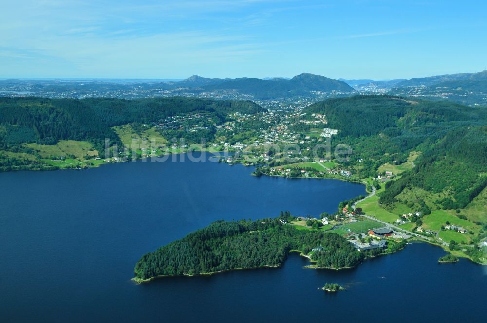 Luftbild Bergen - Fjordlandschaft bei Bergen in Hordaland in Norwegen