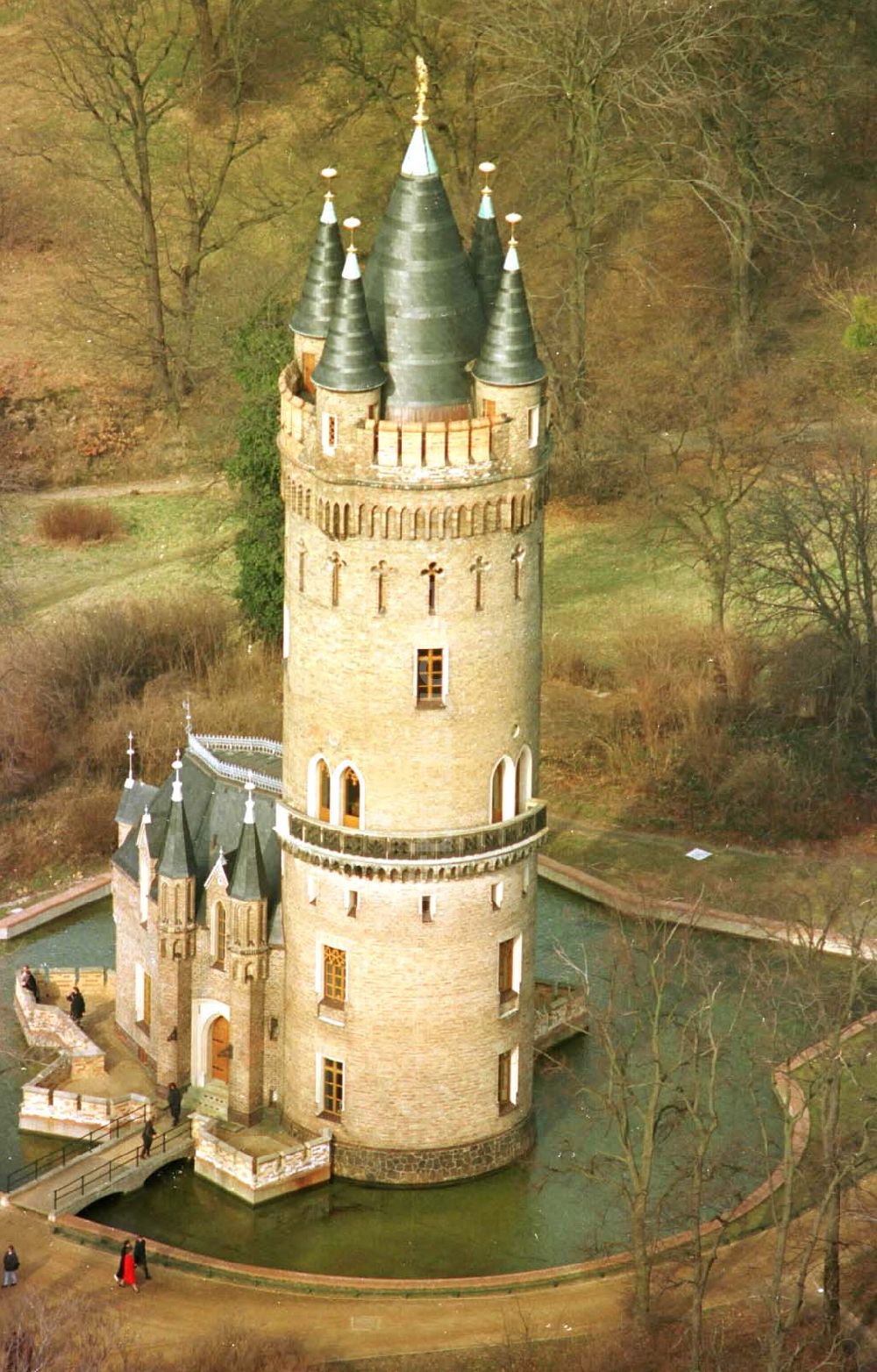 Babelsberg aus der Vogelperspektive: 06.03.95 Flatowturm im Park Babelsberg