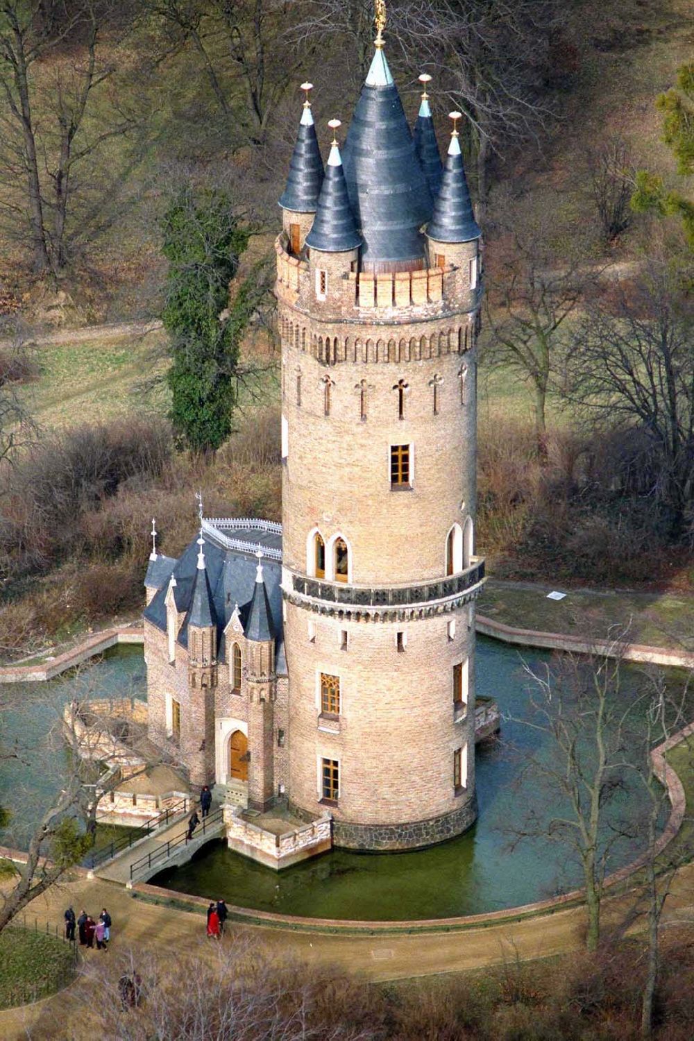 Potsdam-Babelsberg von oben - Flatowturm im Park von Potsdam Babelsberg