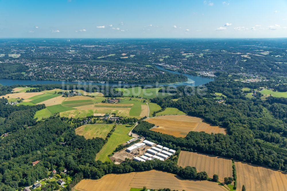 Luftaufnahme Fischlaken, Essen - Flüchtlingsheim- und Asylunterkunfts- Gebäude in Fischlaken, Essen im Bundesland Nordrhein-Westfalen