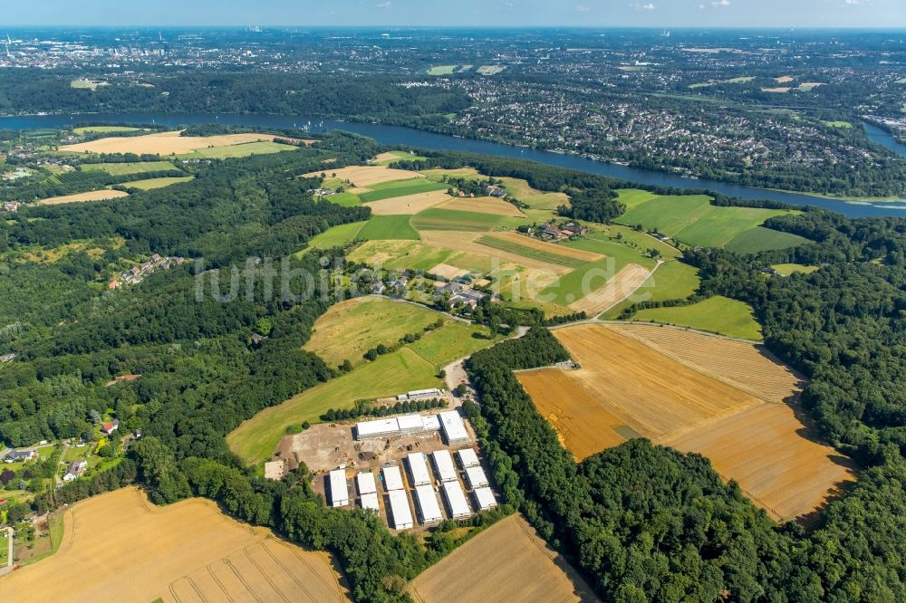 Fischlaken, Essen von oben - Flüchtlingsheim- und Asylunterkunfts- Gebäude in Fischlaken, Essen im Bundesland Nordrhein-Westfalen