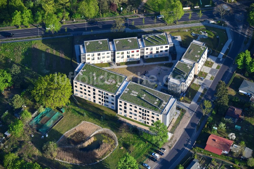 Berlin von oben - Flüchtlingsheim- und Asylunterkunfts- Gebäude an der Späthstraße - Chris-Gueffroy-Allee im Ortsteil Baumschulenweg in Berlin, Deutschland